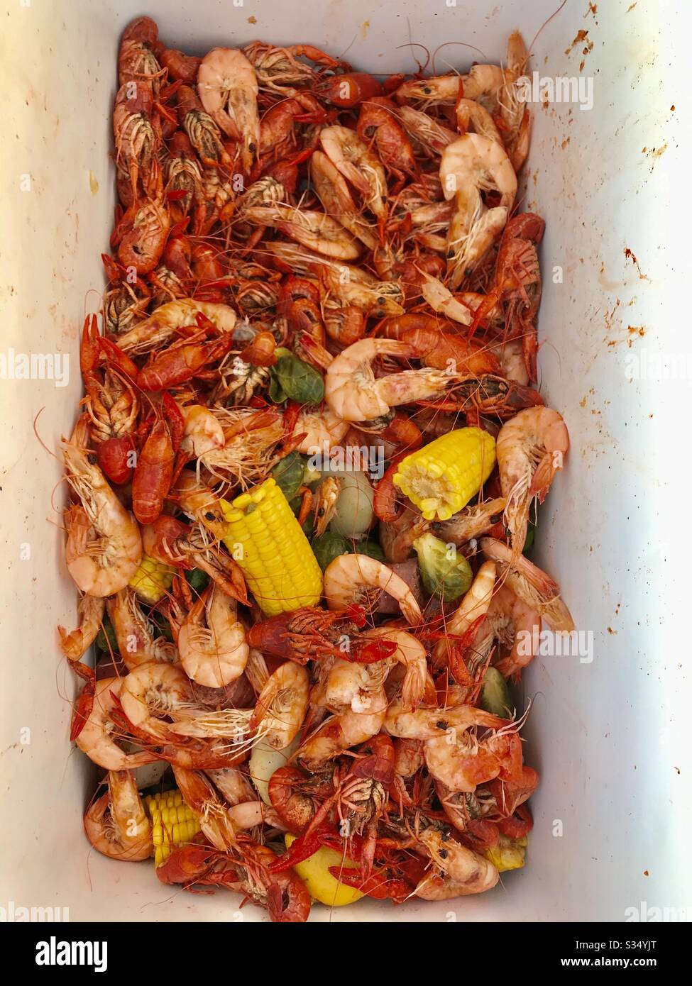 Shrimp boil Stock Photo
