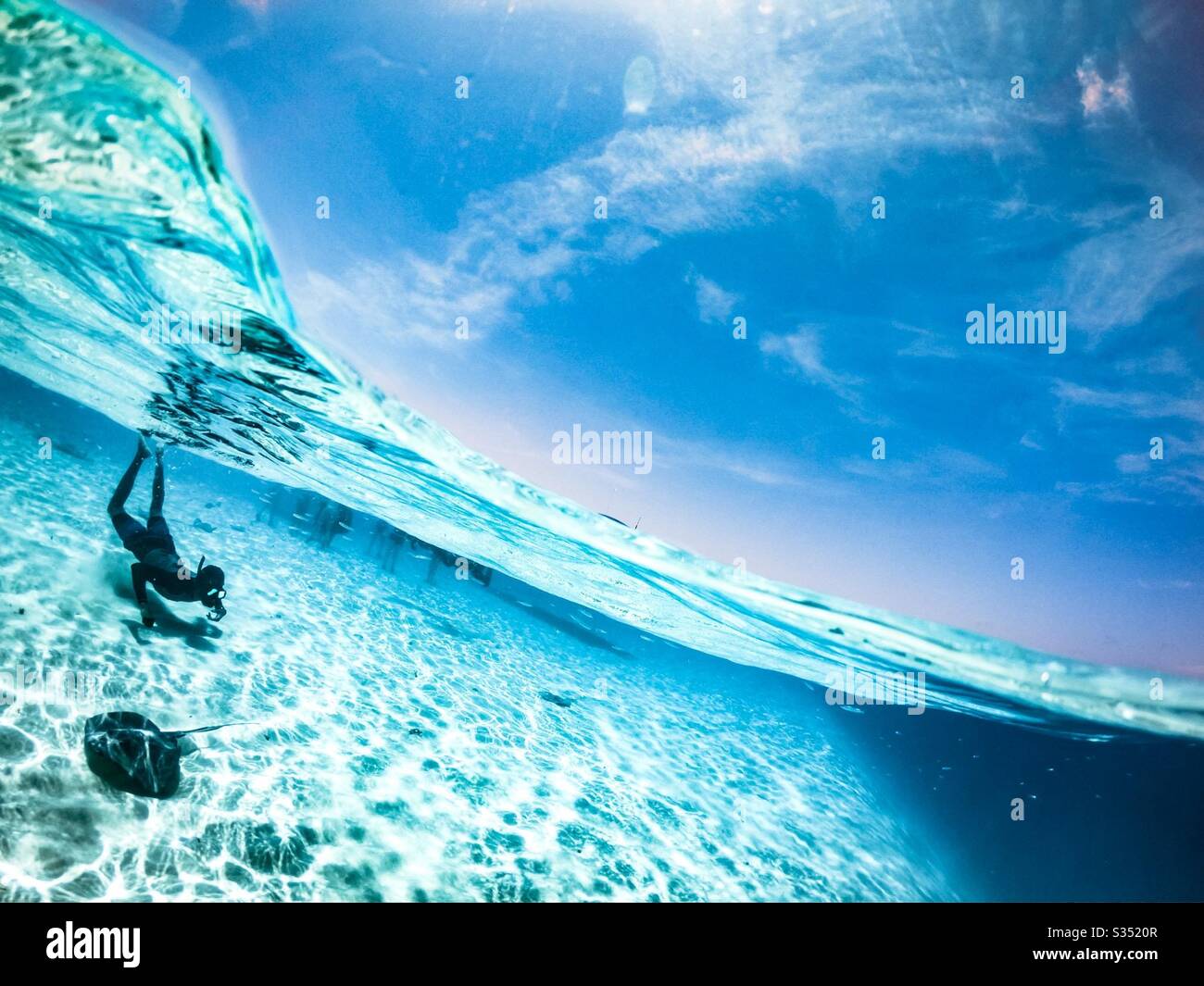 Shallow diving in San andres Colombia Stock Photo Alamy