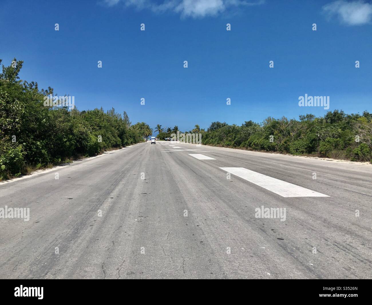 Landing strip at Castaway Cay Stock Photo