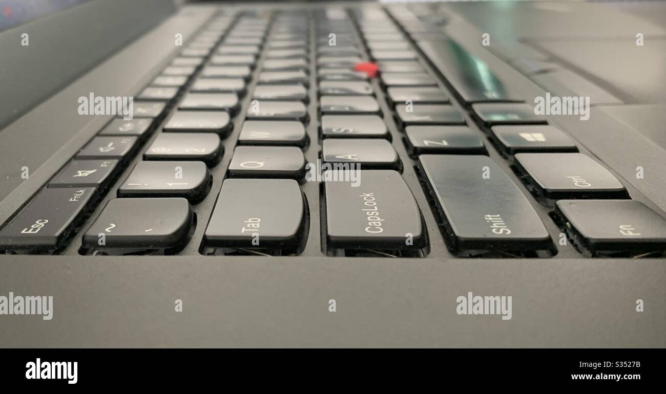 Laptop keyboard black color background Stock Photo