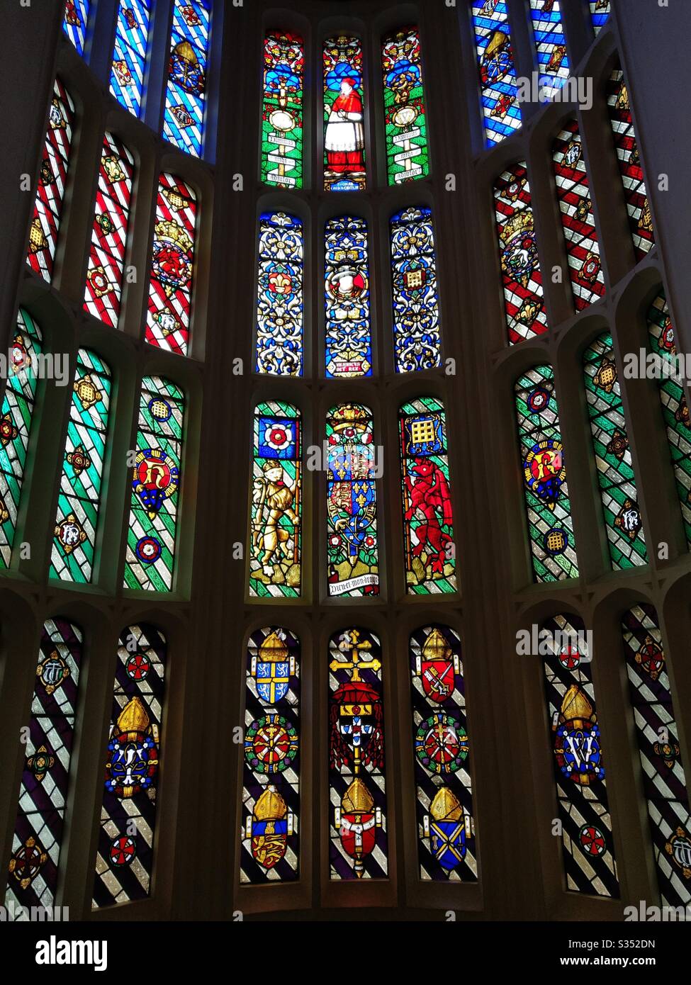 Stained glass in Hampton court Stock Photo Alamy