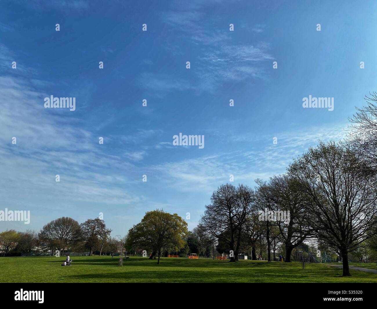 Mountsfield Park during the Coronavirus lockdown in London, England on April 8 2020 - Smartphone Captured Stock Image