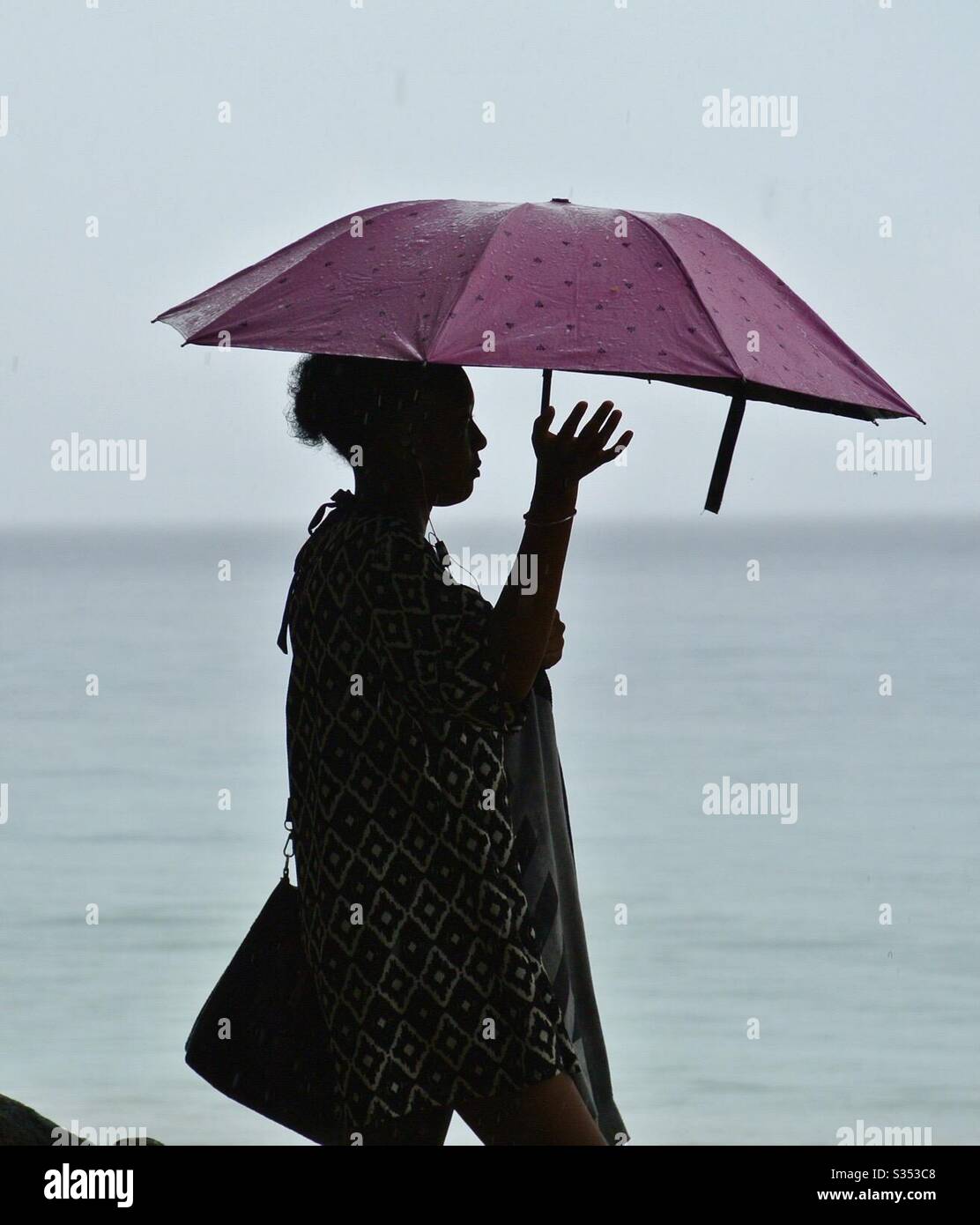 A tropical rainstorm in the Seychelles Stock Photo - Alamy