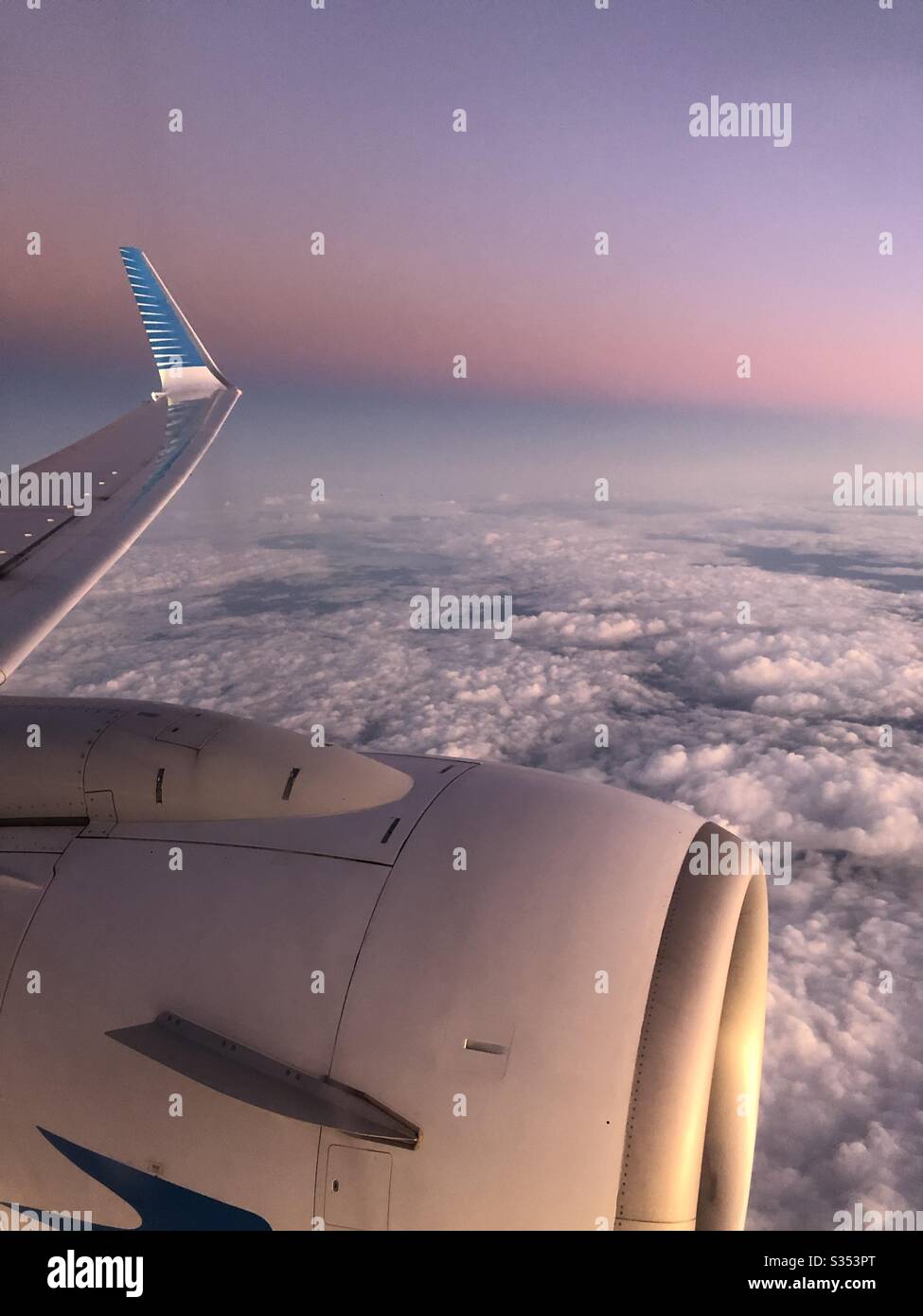 A romantic sunset flight over Brazil. - Smartphone Captured Stock Image A romantic sunset flight over Brazil. - Smartphone Captured Stock Image