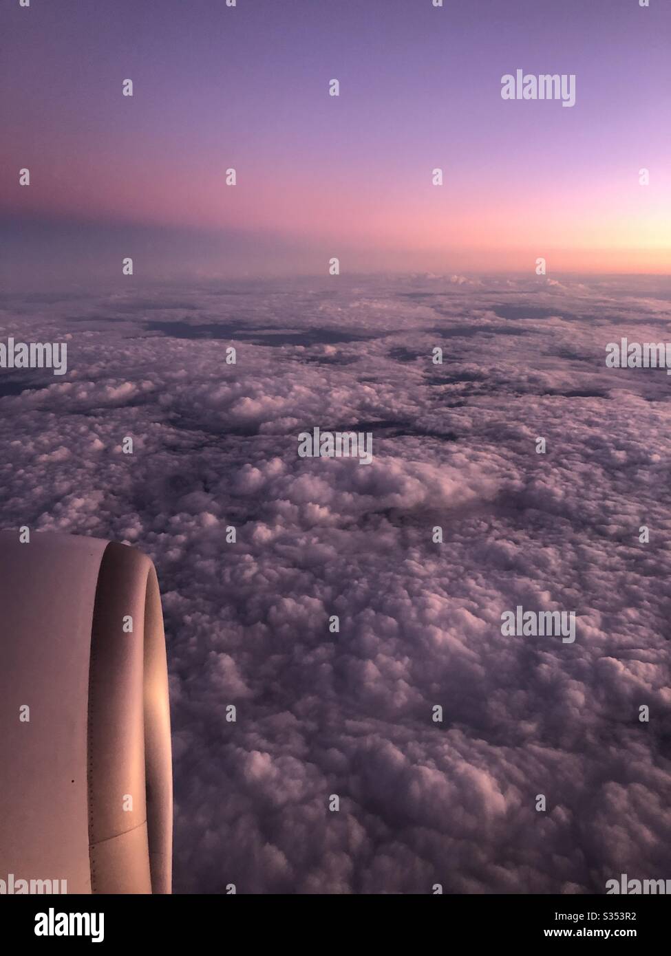 Flying into a beautiful sunset over Brazil. - Smartphone Captured Stock Image Flying into a beautiful sunset over Brazil. - Smartphone Captured Stock Image