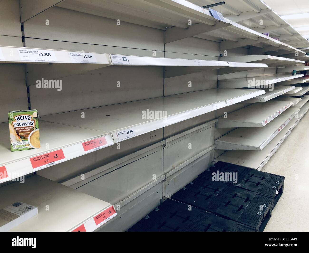 Empty Supermarket Shelves Stock Photo Alamy