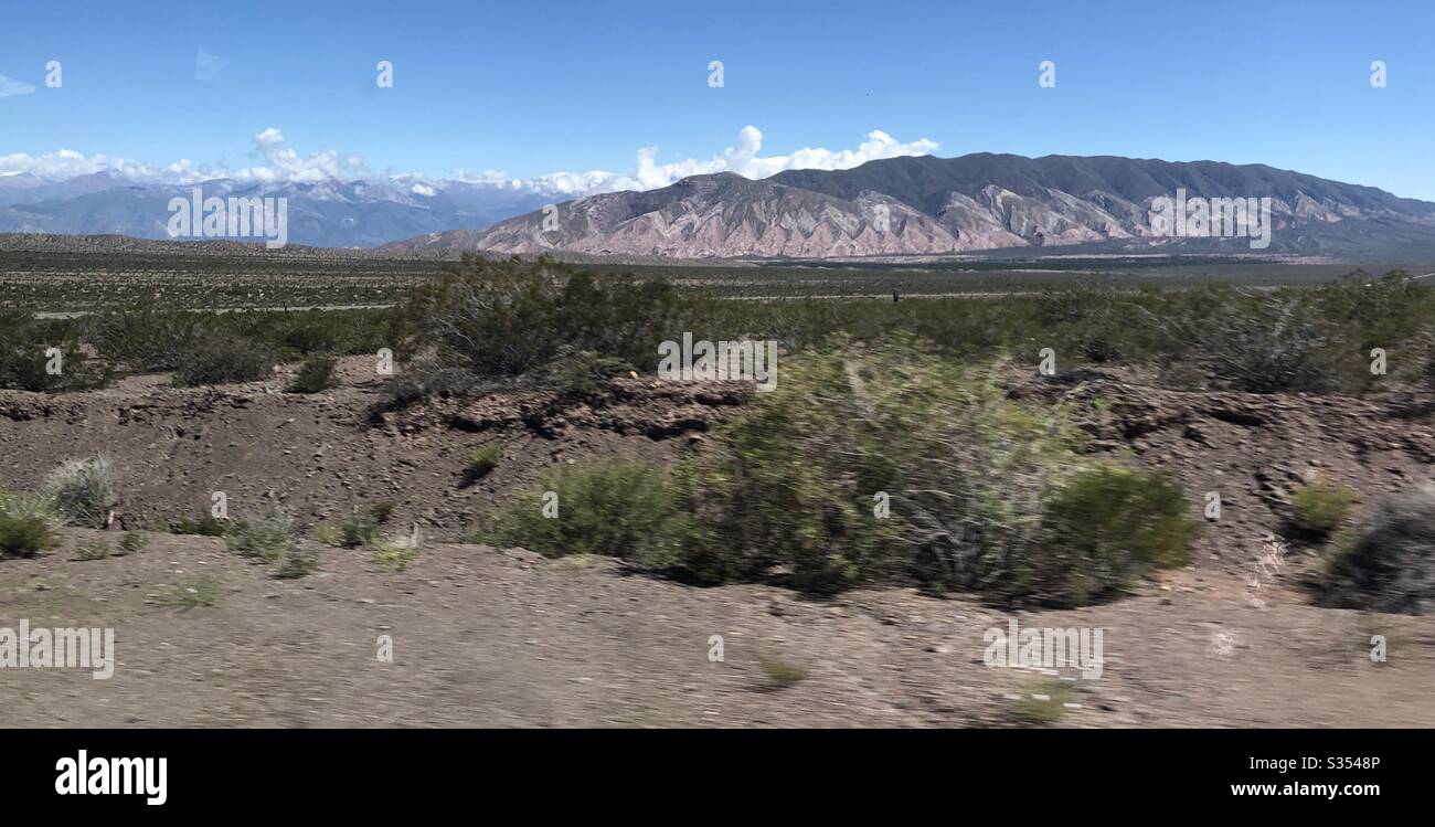 The arid desert landscape of Northern Argentina. Stock Photo