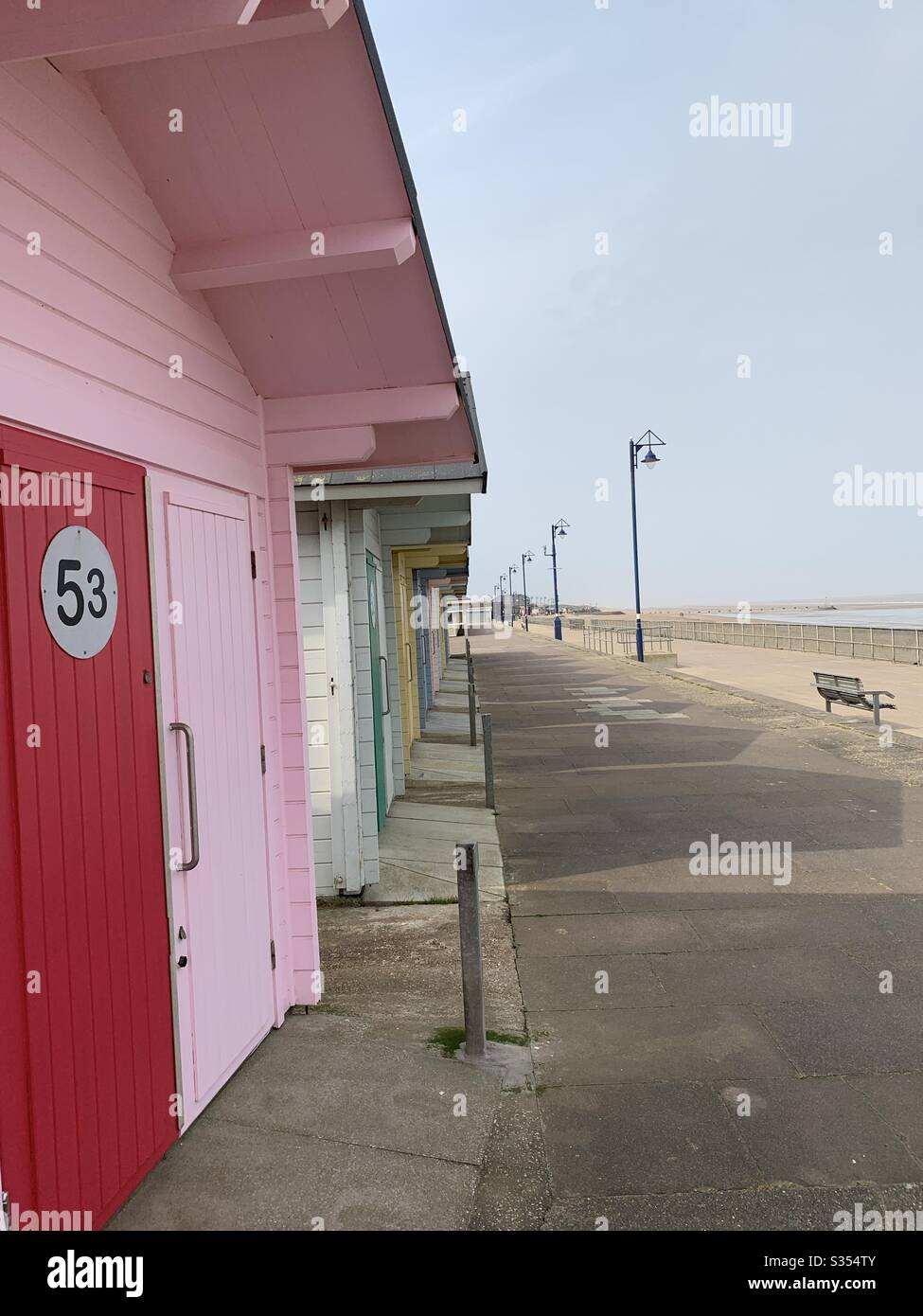 The deserted seaside town of Mablethorpe on Good Friday due to the Coronavirus lockdown Stock Photo