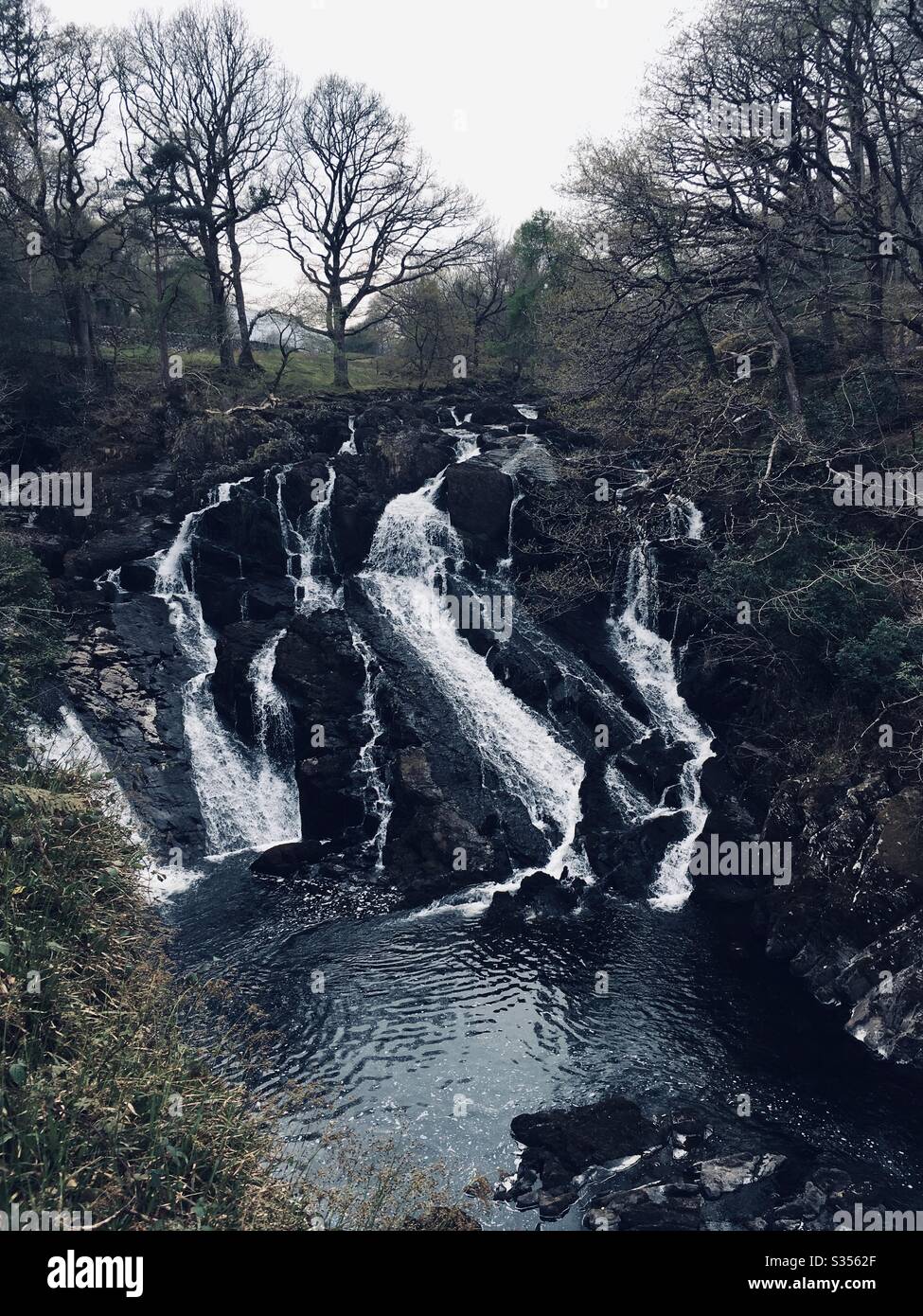 Waterfall in Wales Stock Photo