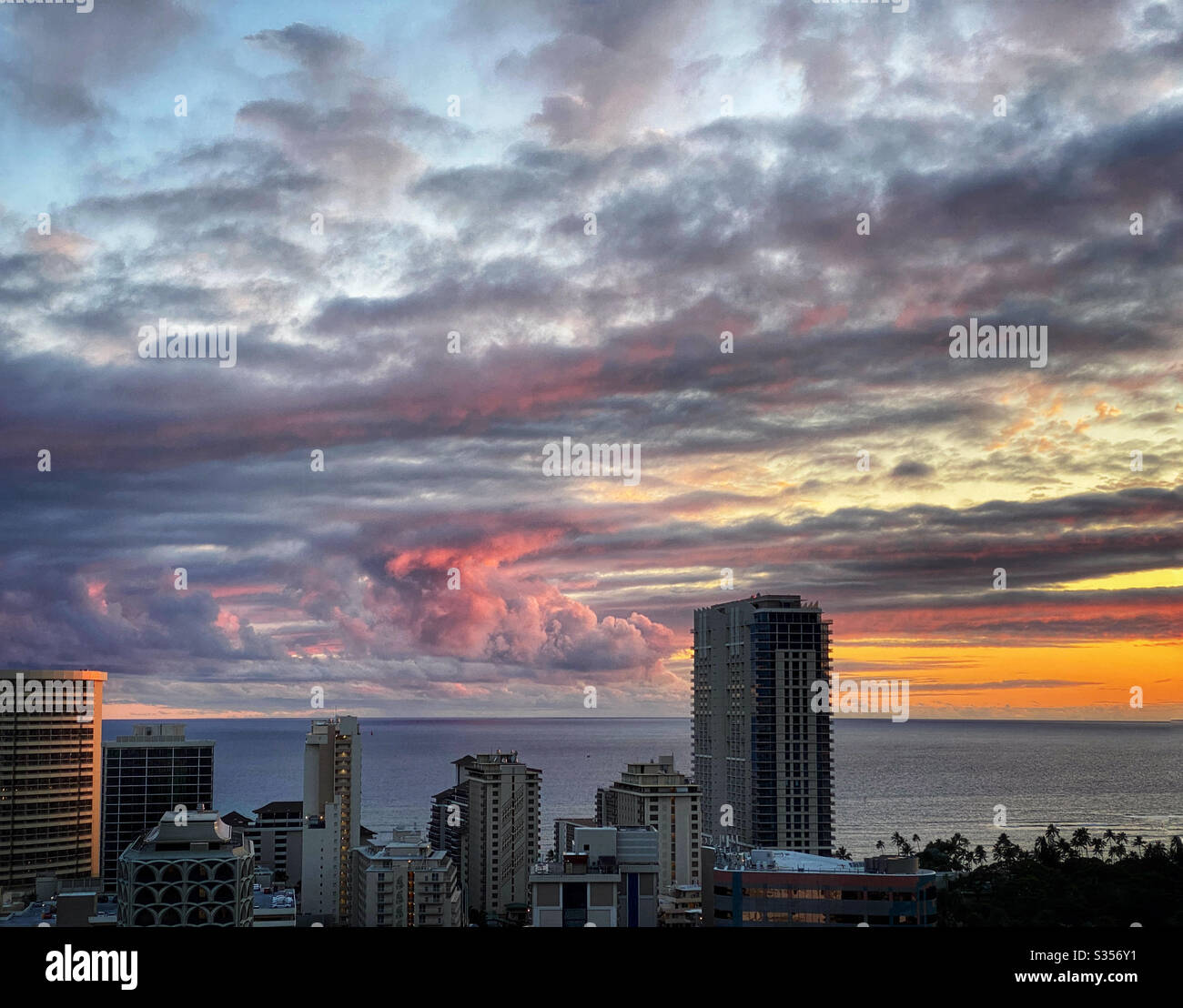 Honolulu sunset Stock Photo