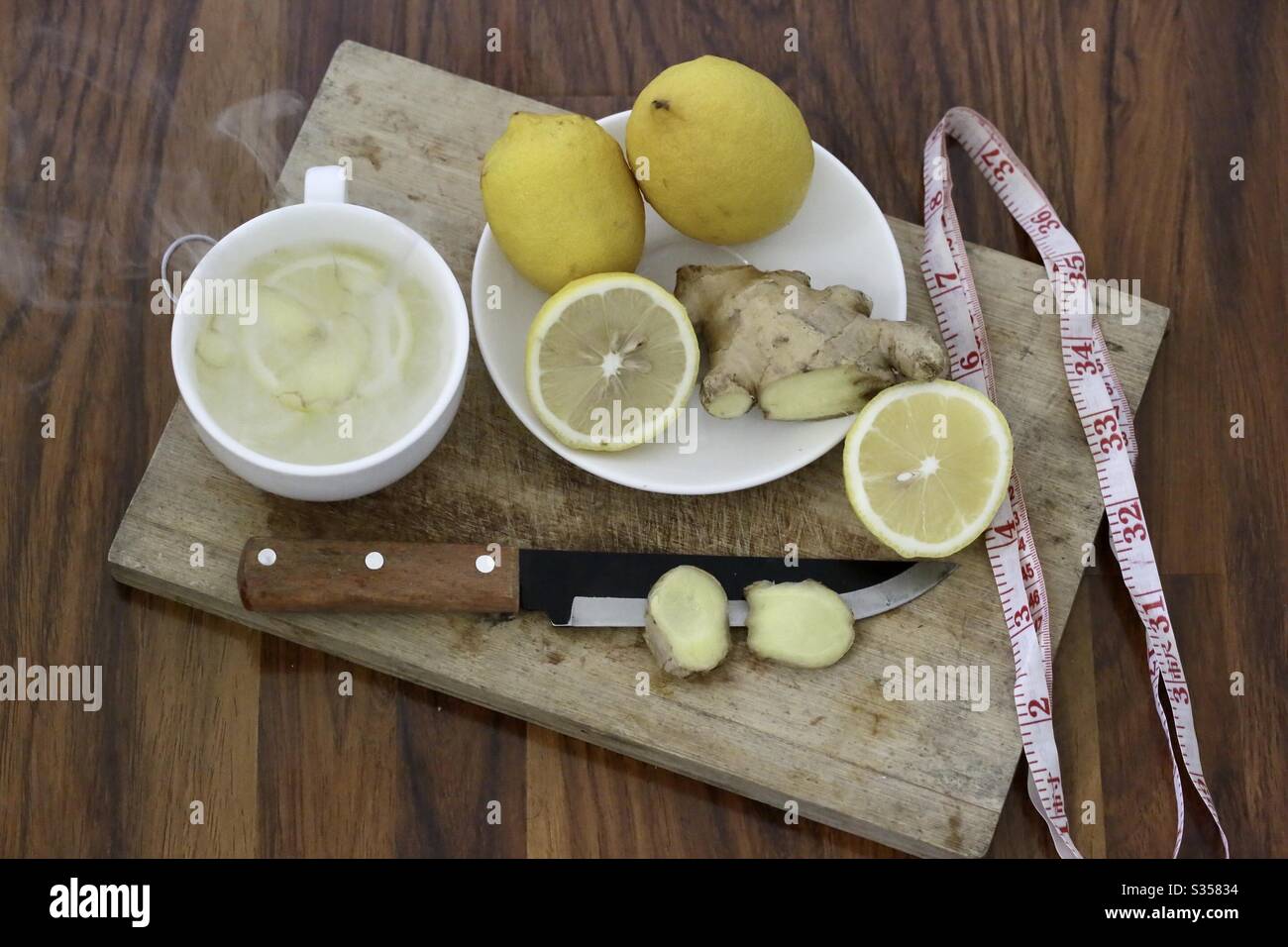 Ginger juice mixed with lemon juice is good for weight loss Stock Photo Alamy