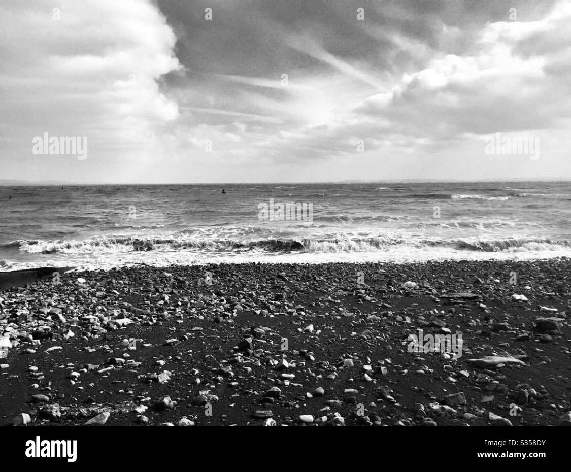 Beach at Penarth, Wales. Stock Photo