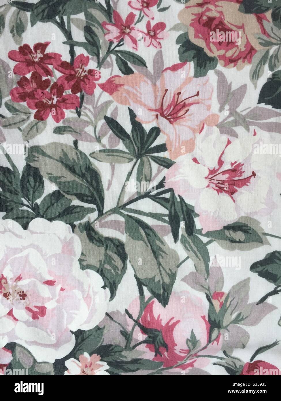 Pastel floral cotton print Stock Photo