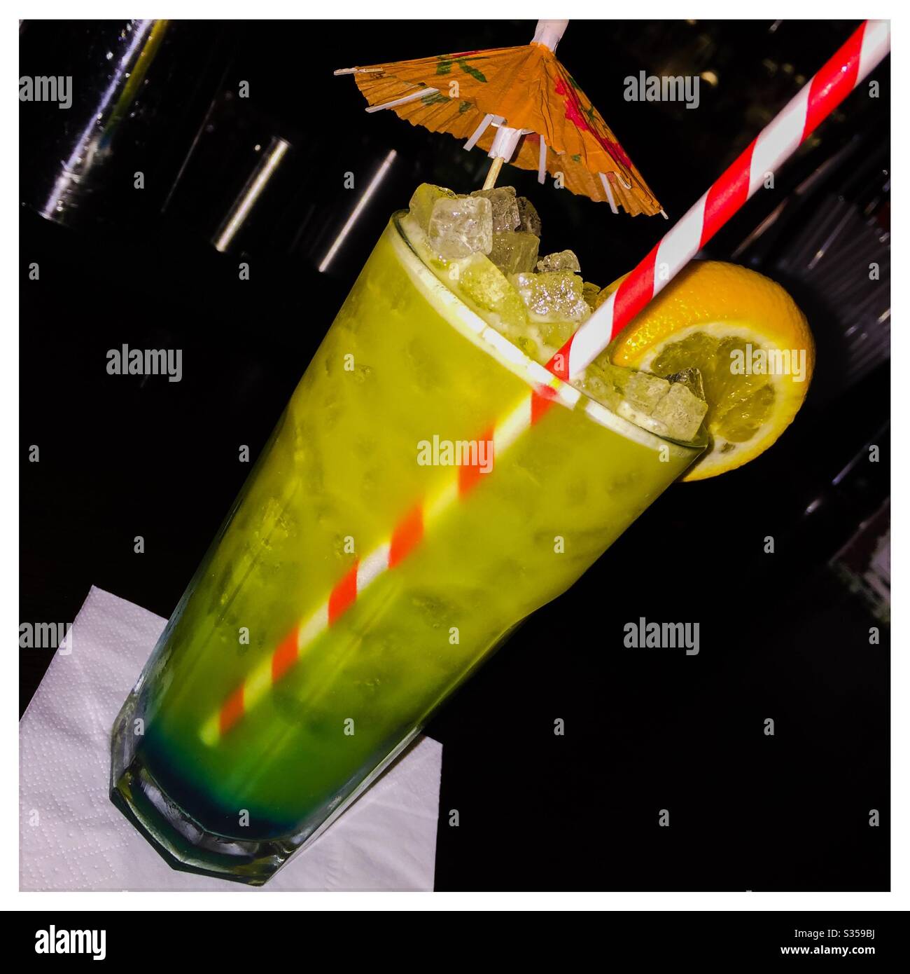 Green & yellow cocktail - Smartphone Captured Stock Image