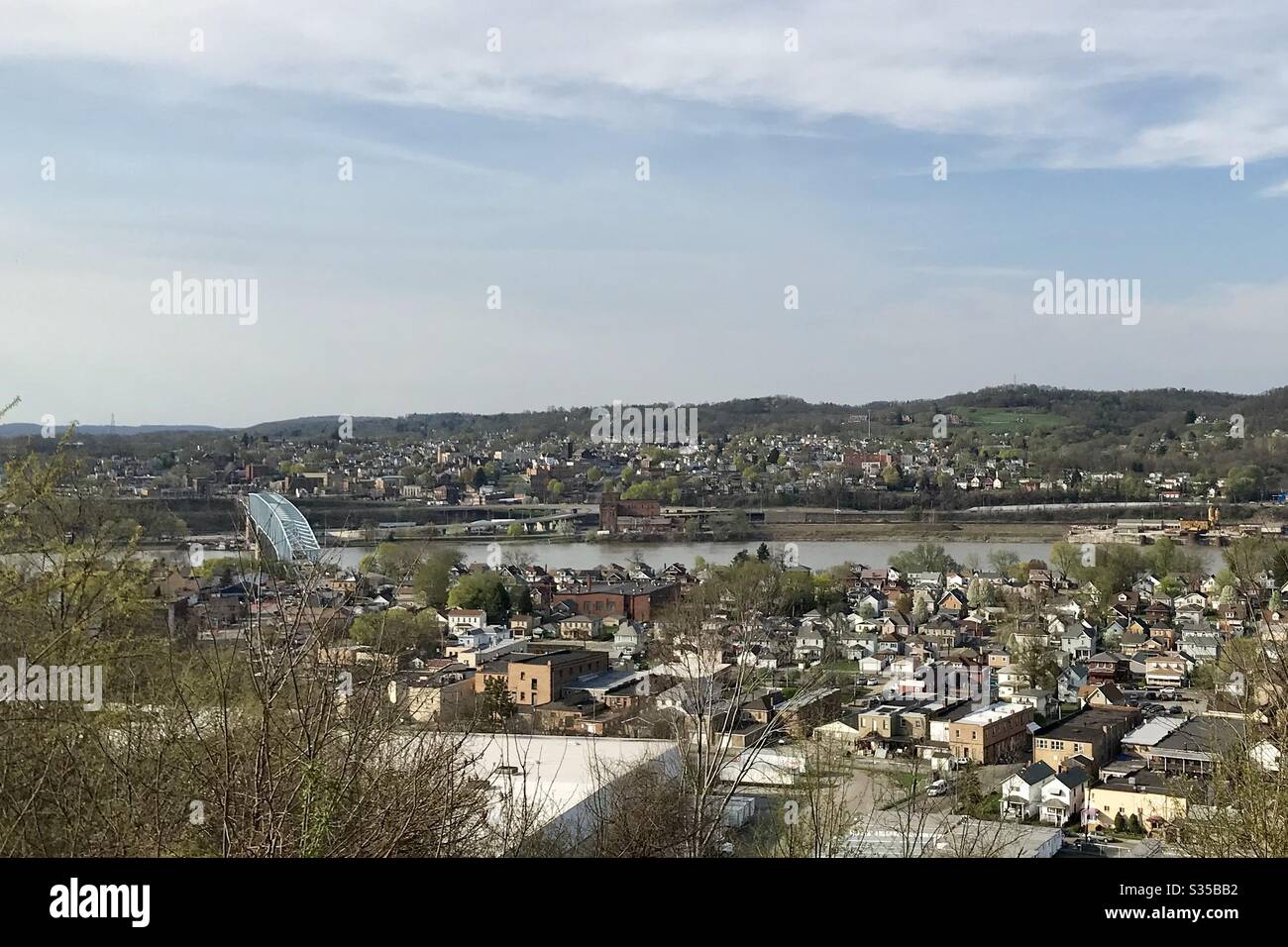 Looking down on Monaca, PA Stock Photo Alamy