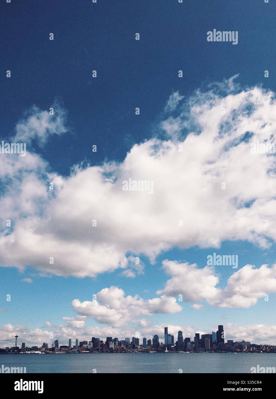 Beautiful sunny spring day in Seattle during coronavirus lockdown April 2020 - Smartphone Captured Stock Image