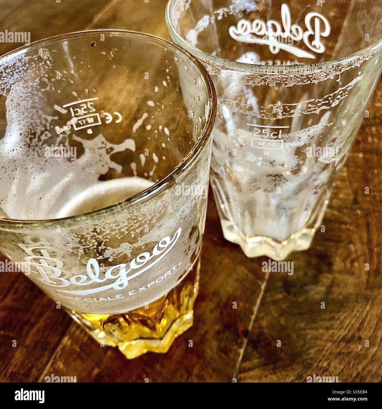 Glasses of Belgium Belgian beer. - Smartphone Captured Stock Image