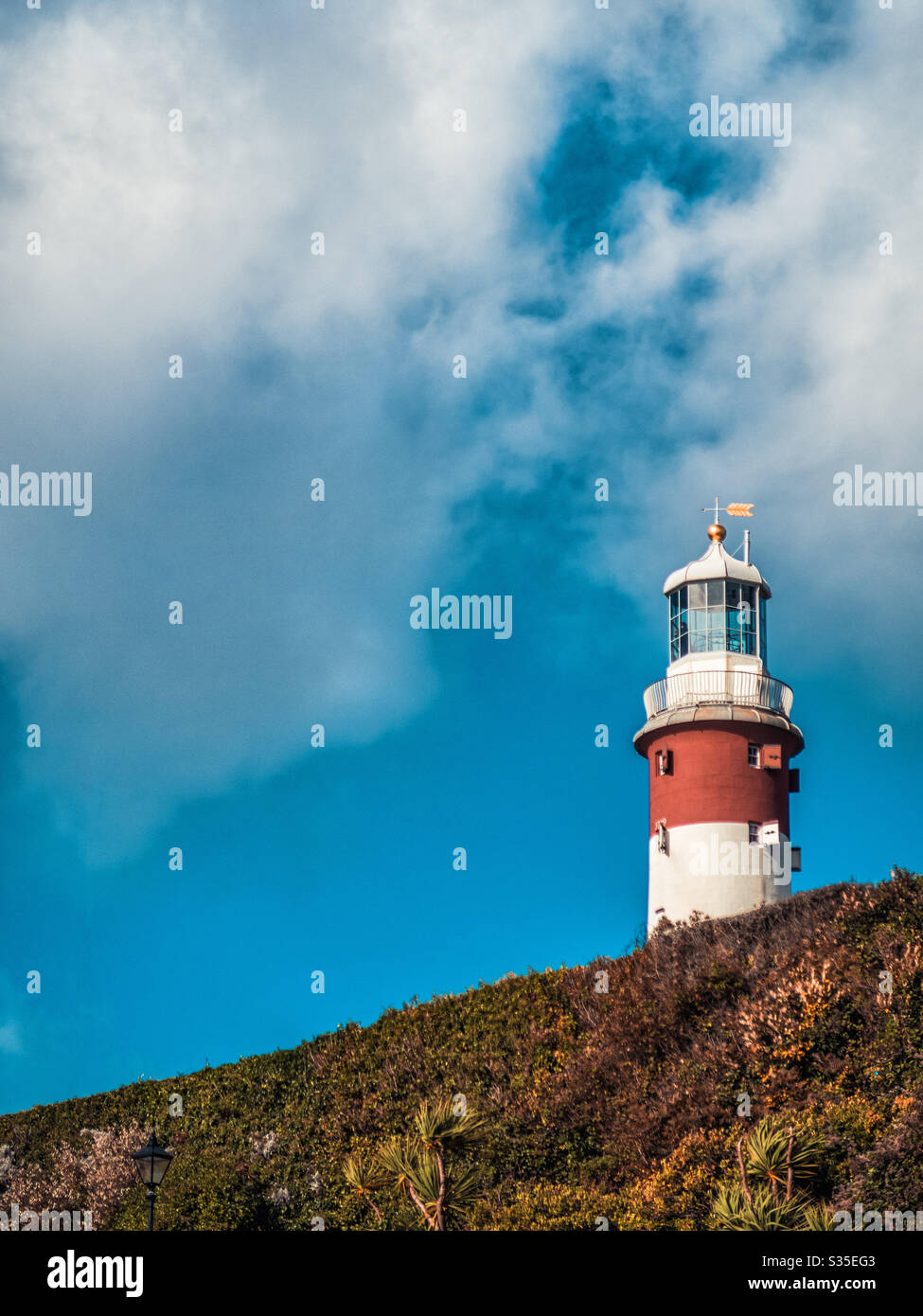 Smeatons lighthouse tower in Plymouth, Devon, UK - Smartphone Captured Stock Image