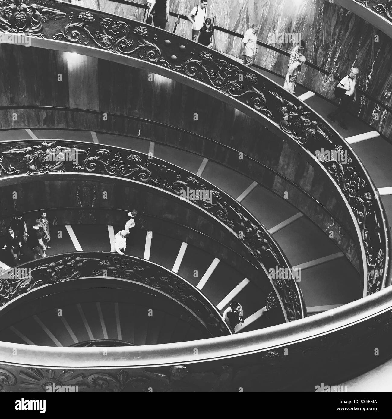 The Vatican museum spiral staircase, Rome - Smartphone Captured Stock Image