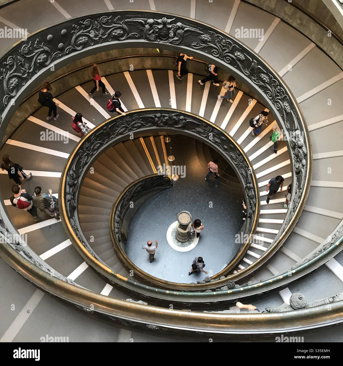 The Vatican museum, Rome, spiral staircase - Smartphone Captured Stock Image