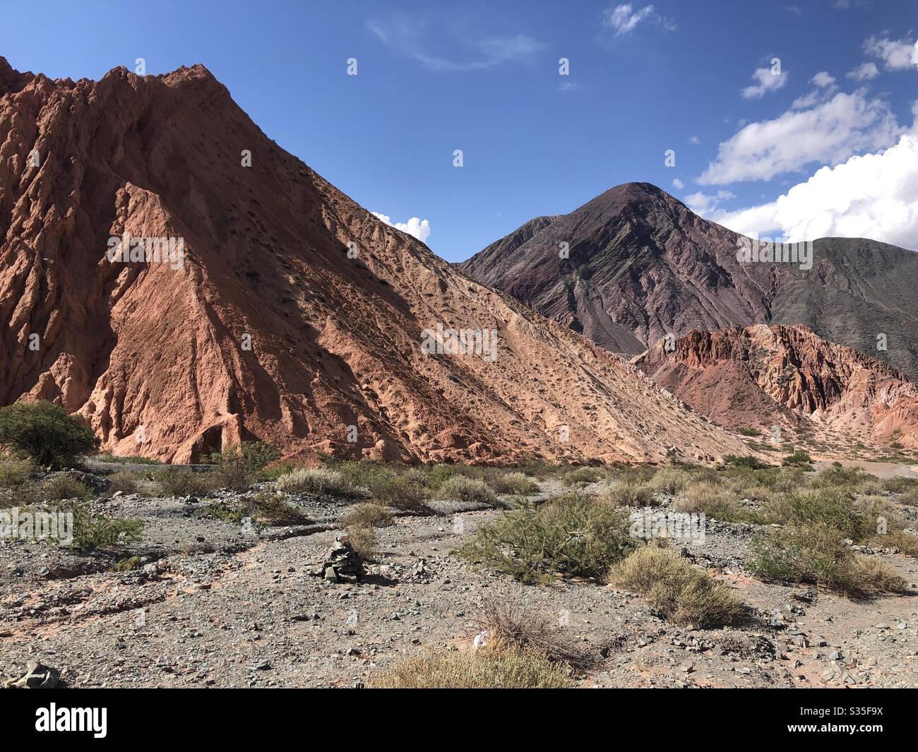 The arid desert landscape of Northern Argentina. - Smartphone Captured Stock Image