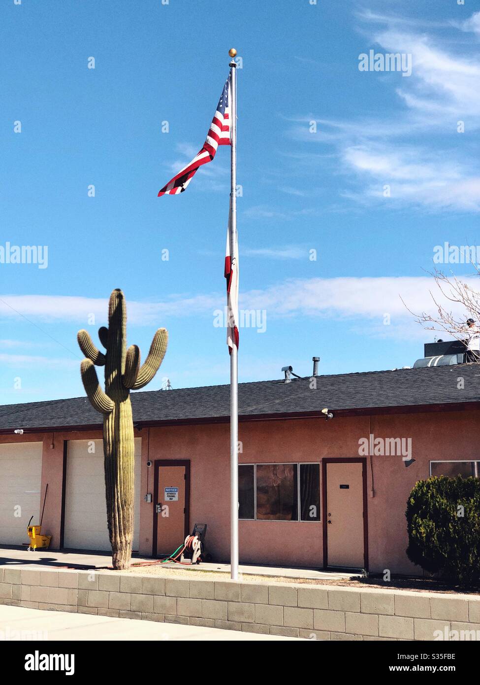Police station in Joshua Tree, California - Smartphone Captured Stock Image