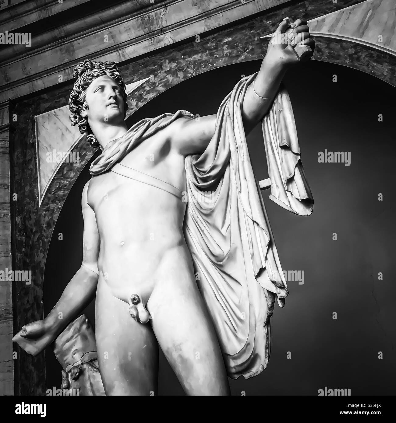 Sculpture in Vatican museum, Rome - Smartphone Captured Stock Image