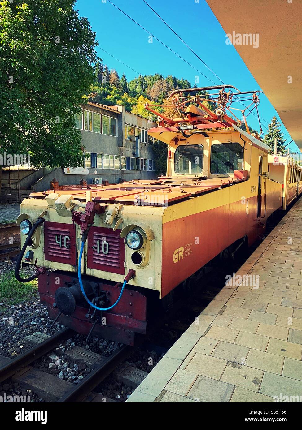 The Kukushka Railway from Borjomi to Bakuriani, Georgia, Europe. Electric Train. - Smartphone Captured Stock Image