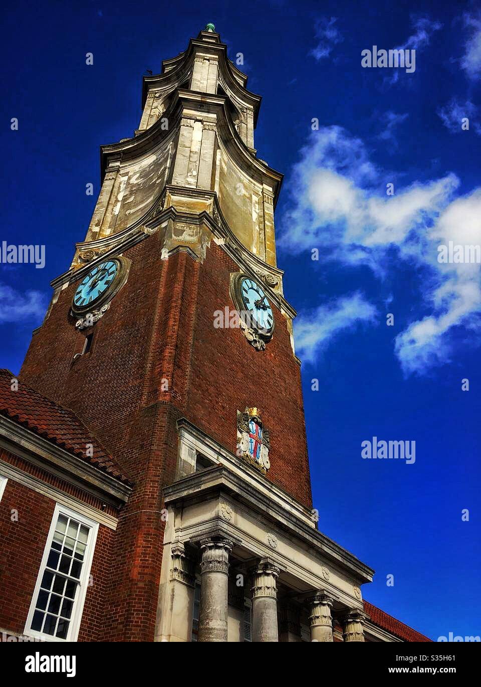 Clock tower at Royal Hospital School, England Stock Photo Alamy