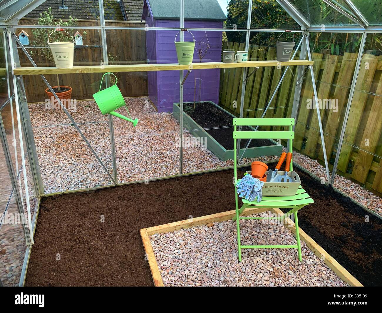 Greenhouse that is prepared for planting in. - Smartphone Captured Stock Image