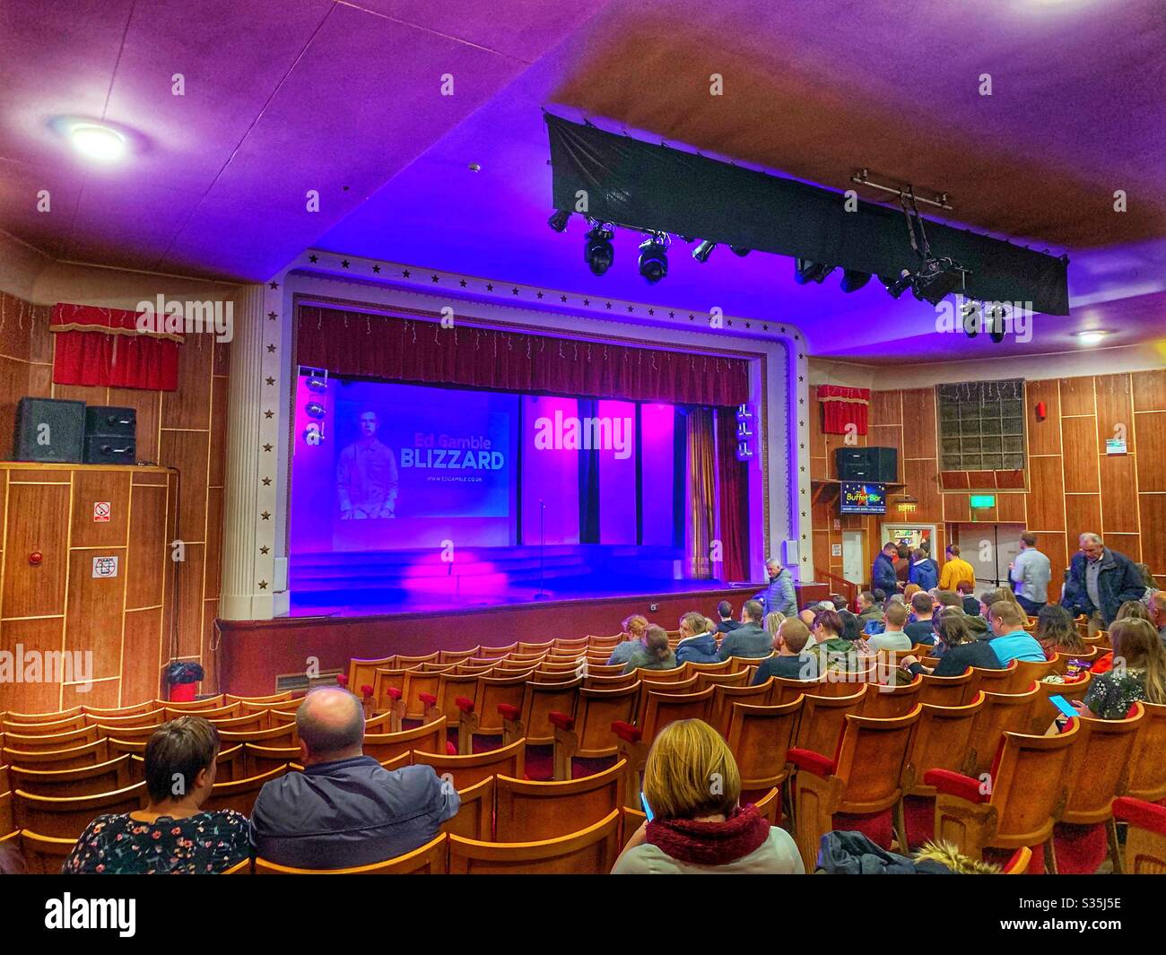 Inside Babbacombe Theatre. A small theatre in the seaside town of Torquay. - Smartphone Captured Stock Image
