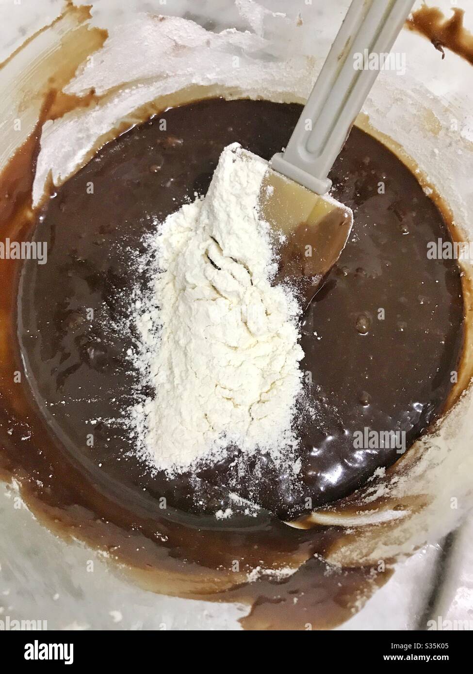 Home cooking ideas: Homemade Brownies - Smartphone Captured Stock Image