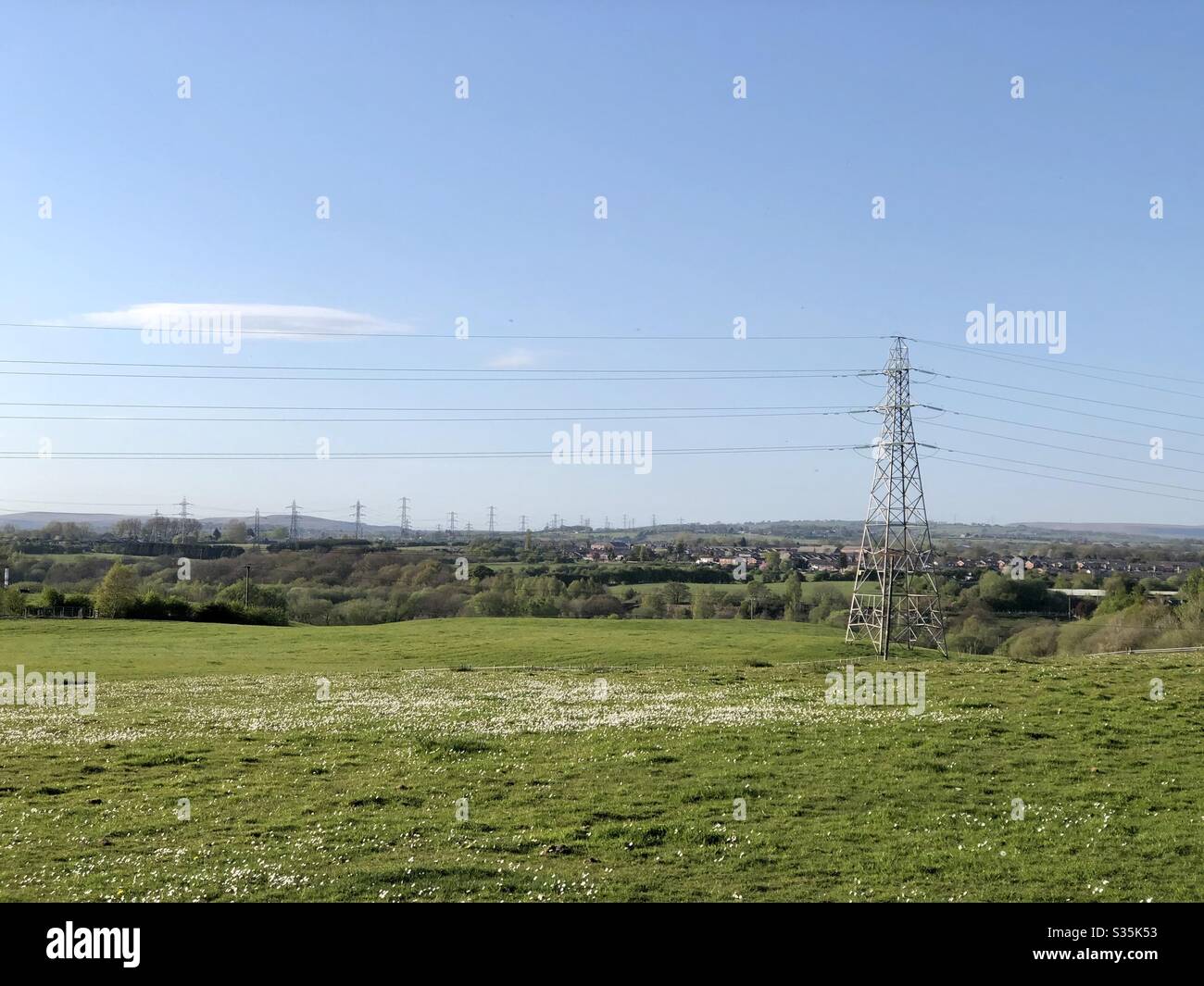 Pylon in field - Smartphone Captured Stock Image