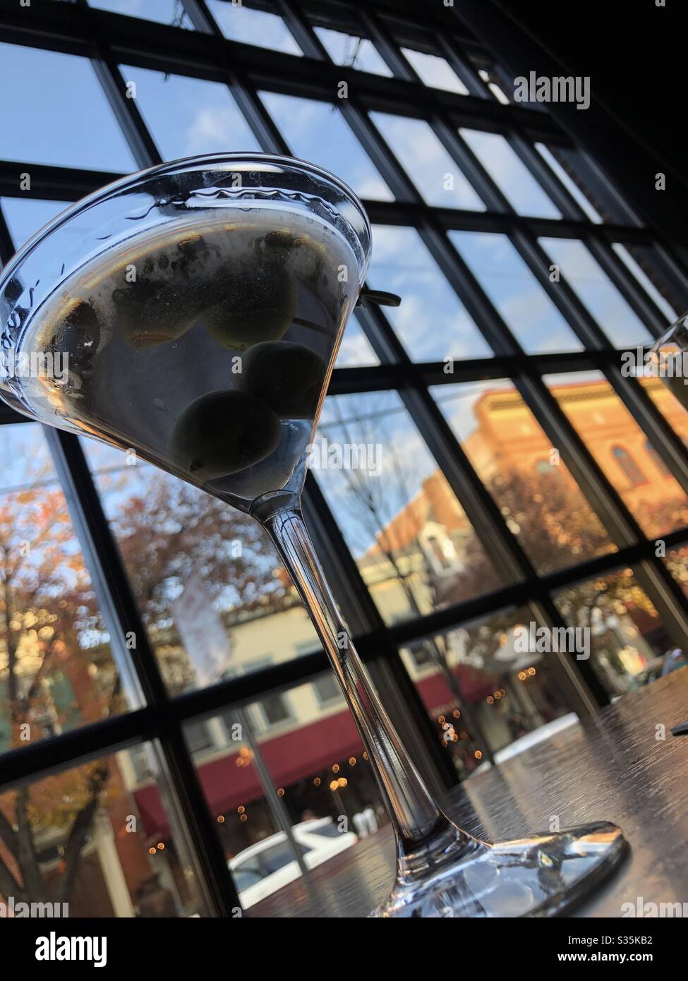 Martini in the window - Smartphone Captured Stock Image