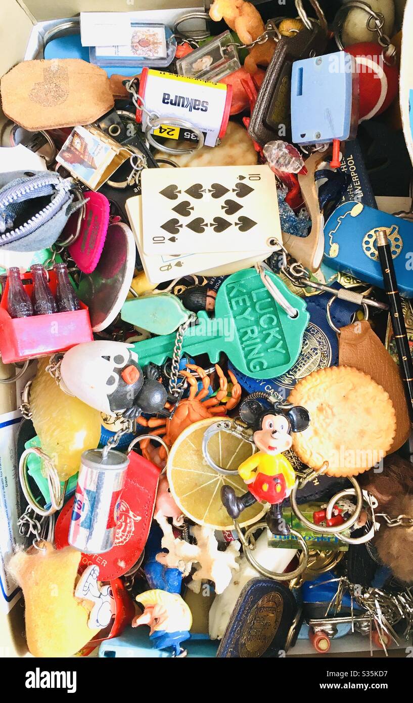 Vintage key-ring collection Stock Photo