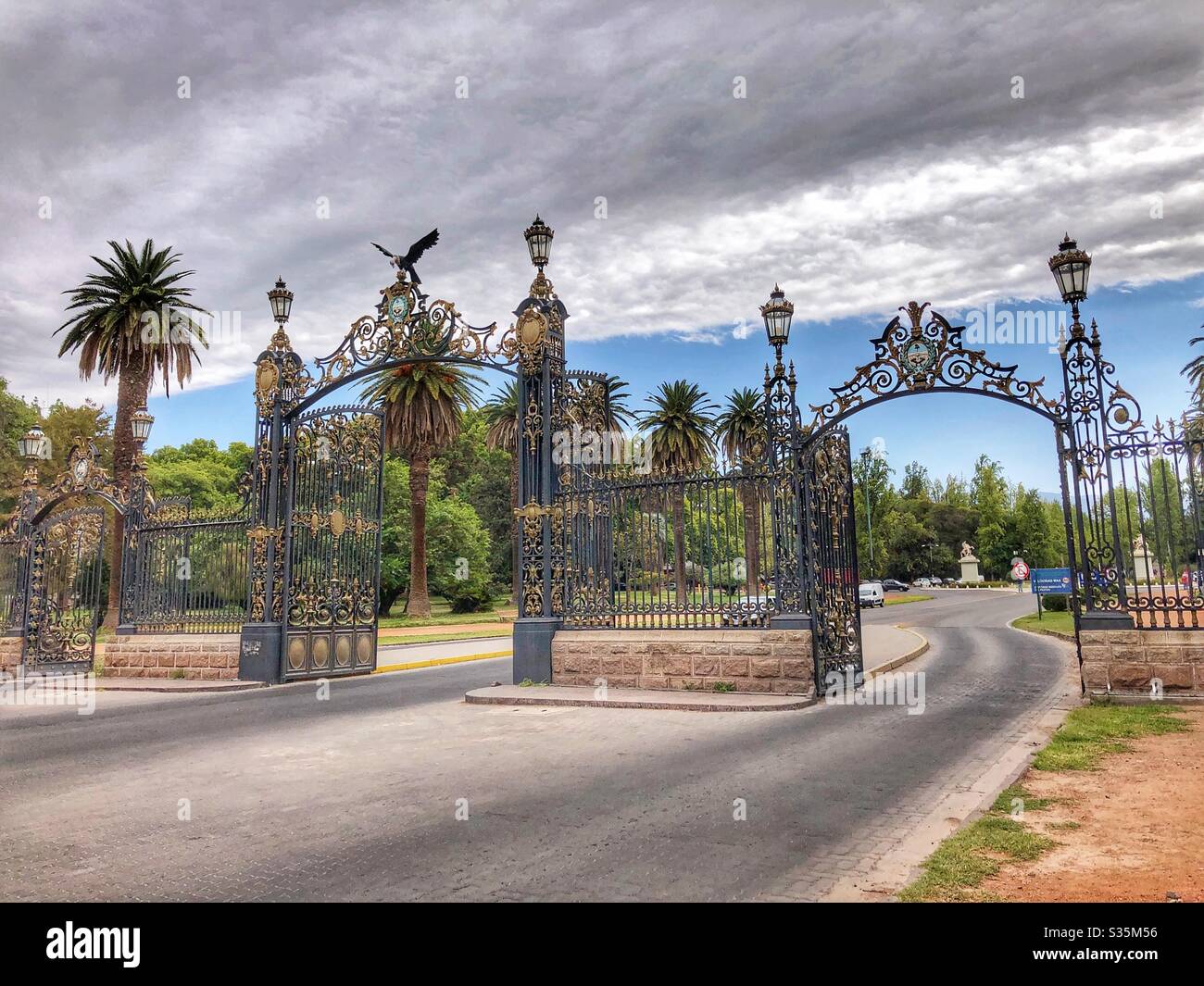 Entrance to Parque San Martin in Mendoza, Argentina. Stock Photo