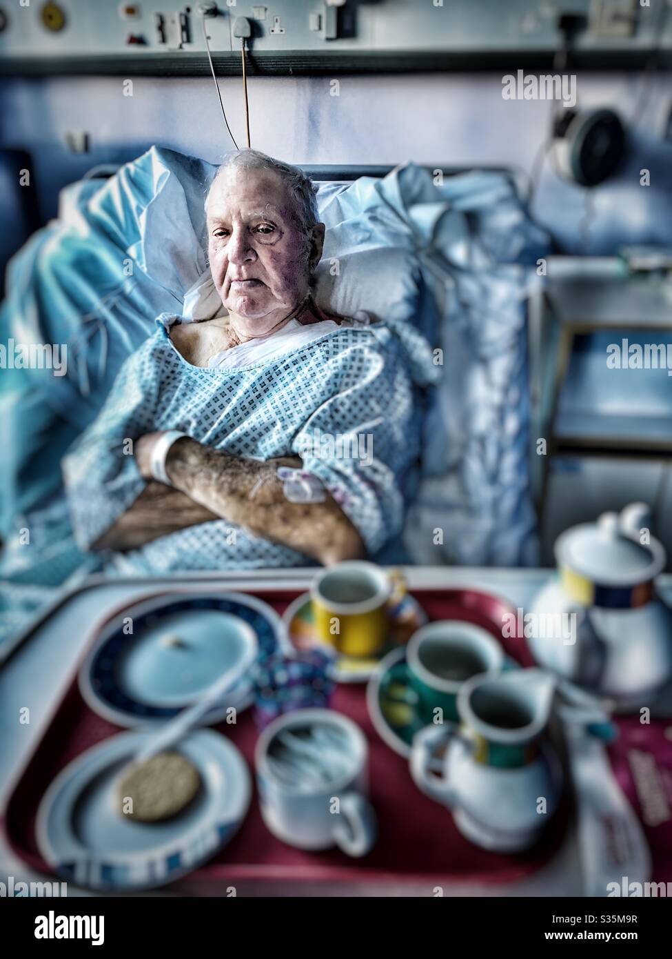 Man in hospital - Smartphone Captured Stock Image