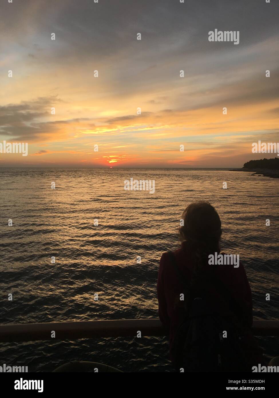 Sunset at sea - Smartphone Captured Stock Image