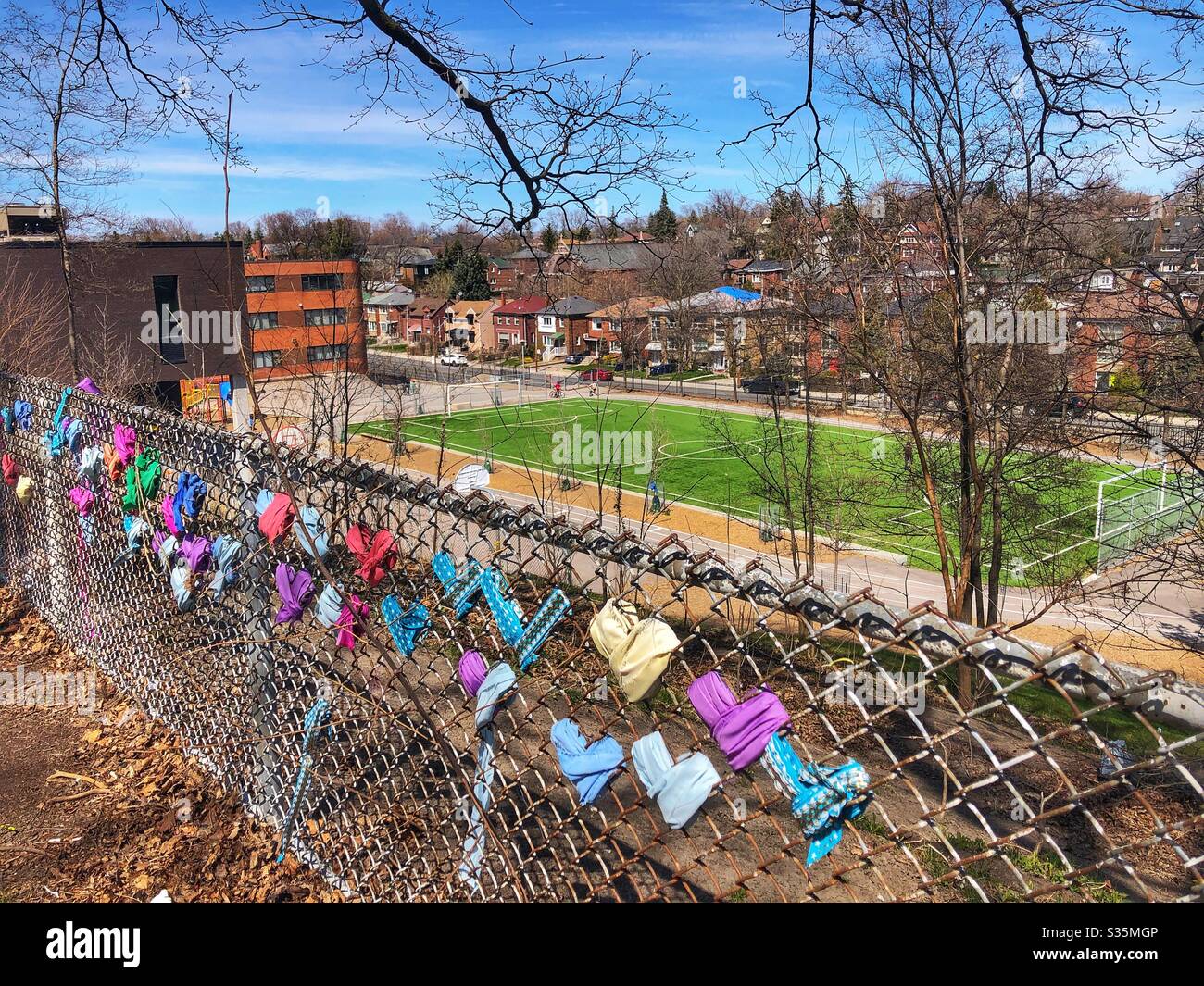 A Toronto residential neighbourhood on a sunny day. - Smartphone Captured Stock Image