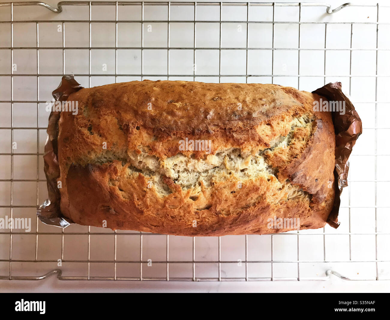 Home baking, banana loaf Stock Photo
