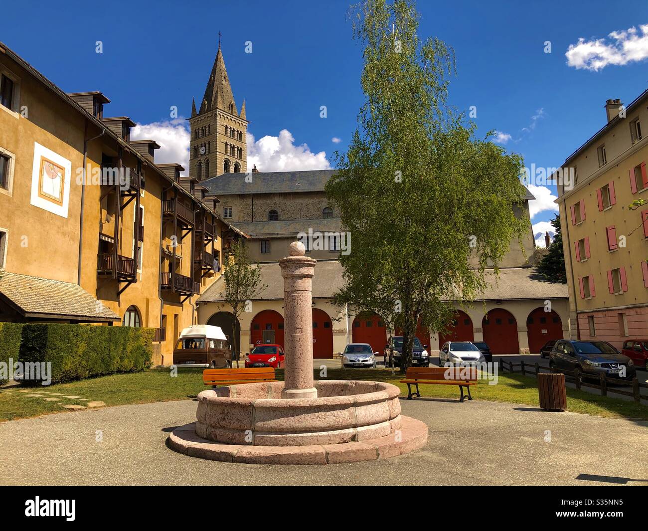 Confinement, Embrun, France, street view Stock Photo