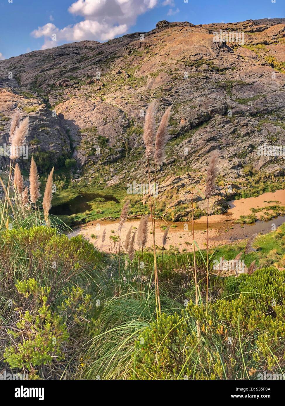 The rugged arid landscape in Northern Argentina. - Smartphone Captured Stock Image