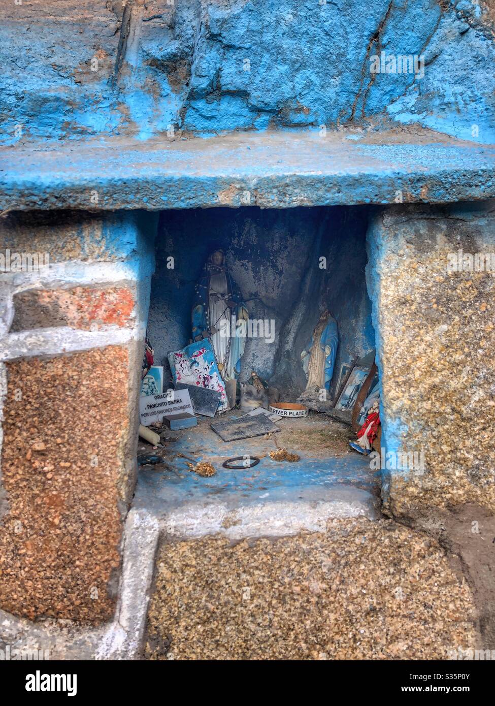 A small roadside shrine in Northern Argentina. - Smartphone Captured Stock Image