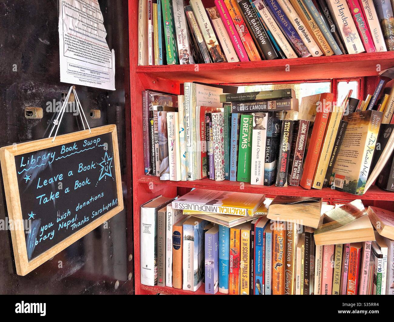 Phone box book library - Smartphone Captured Stock Image