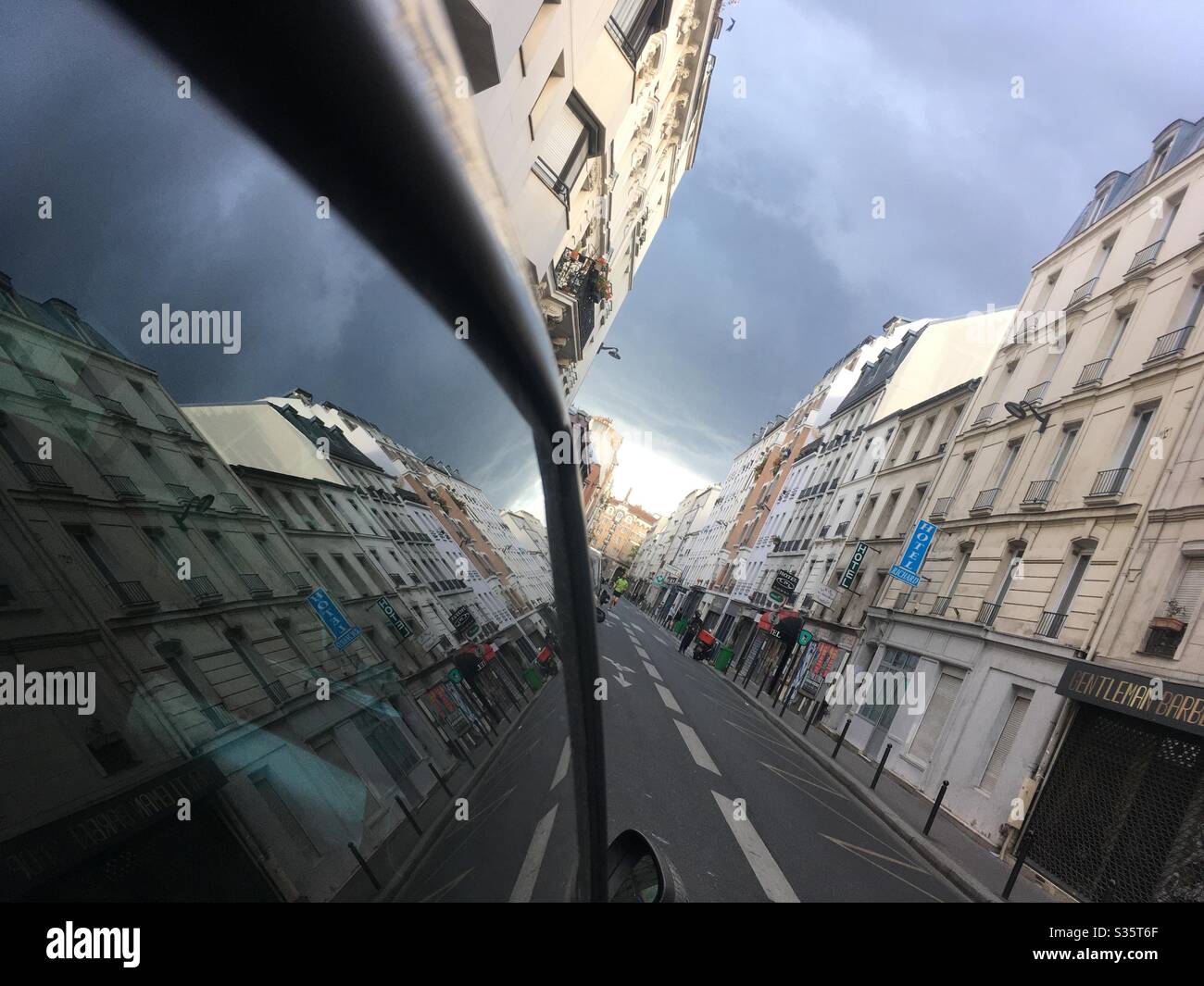 Paris; street; restez chez vous Stock Photo