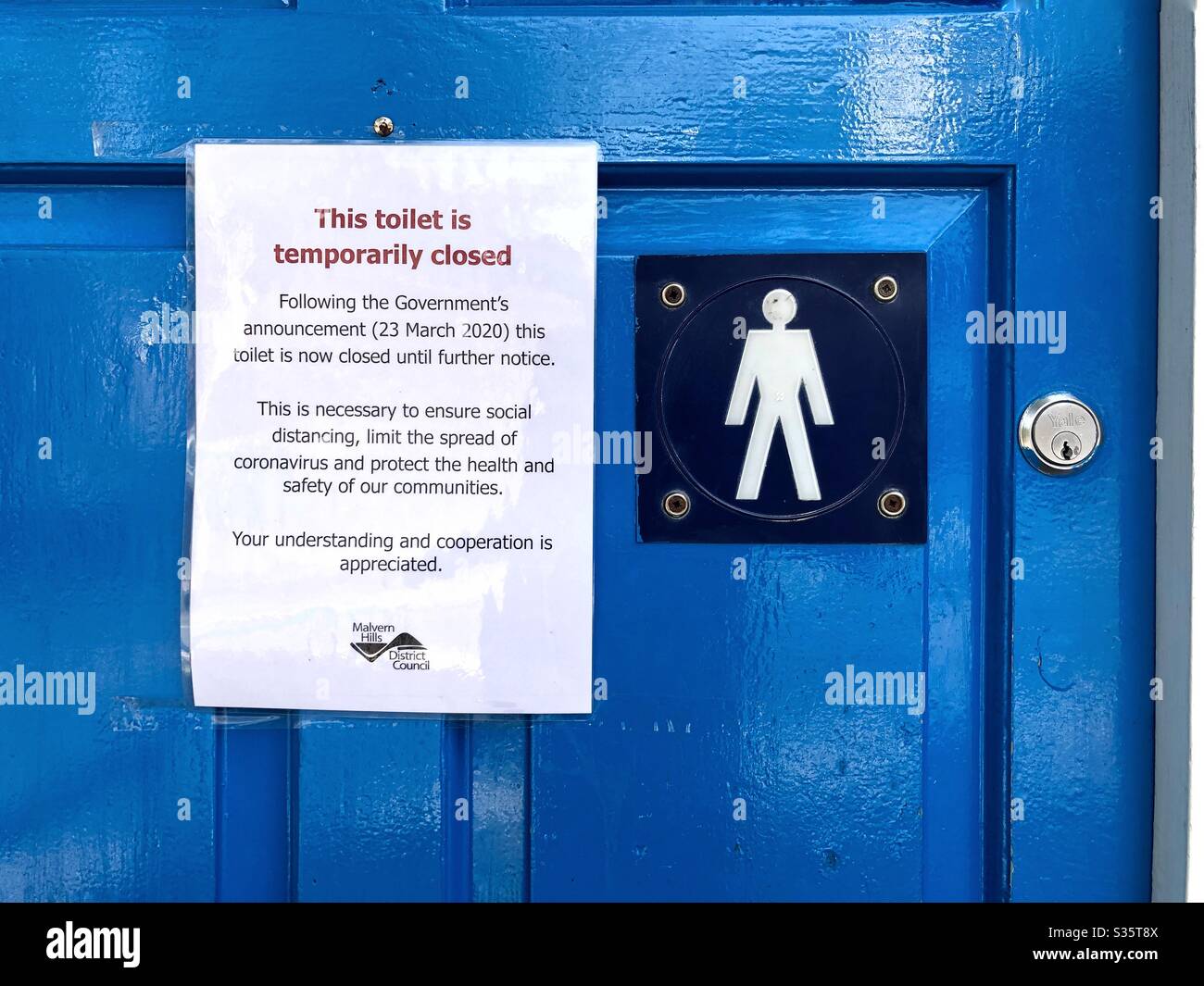 Closed public toilet Covid Stock Photo - Alamy
