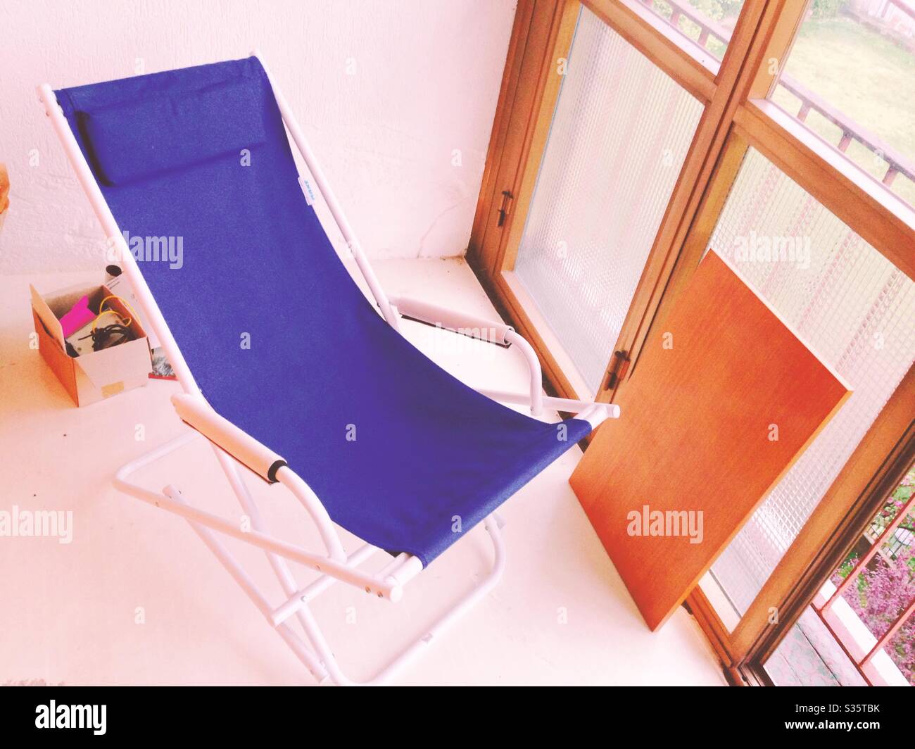 Small veranda in Milan,Italy - Smartphone Captured Stock Image