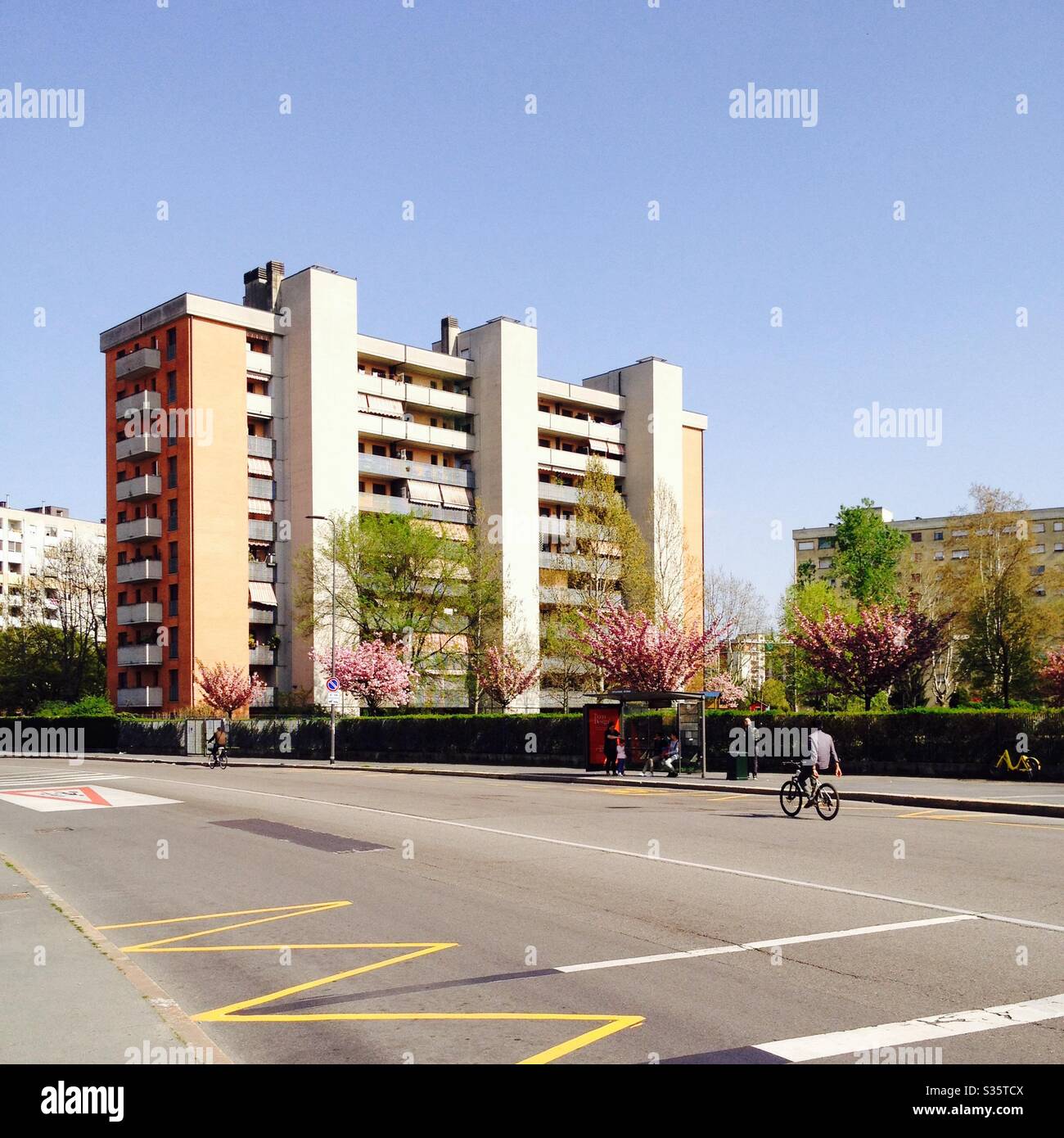 Apartment block in Milan, Italy, 2018. - Smartphone Captured Stock Image