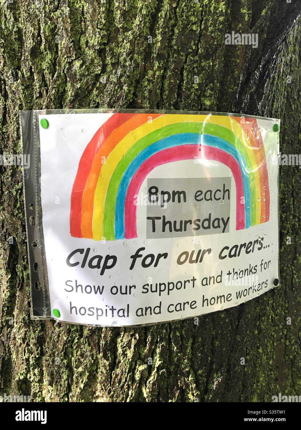 Clap for our carers sign Stock Photo