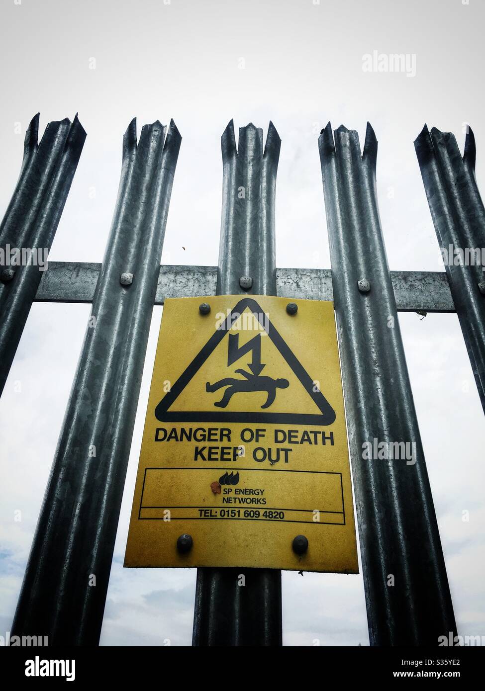 Danger of death keep out warning sign - Smartphone Captured Stock Image